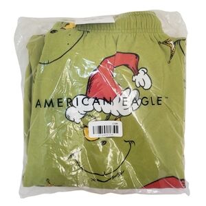 AMERICAN EAGLE Sweatpants Women Medium Green Grinch NWT